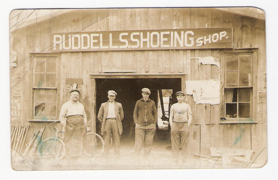 Ruddell Shoeing George Franklin, Unidentified Sales Man, Perry & Emory Ruddell