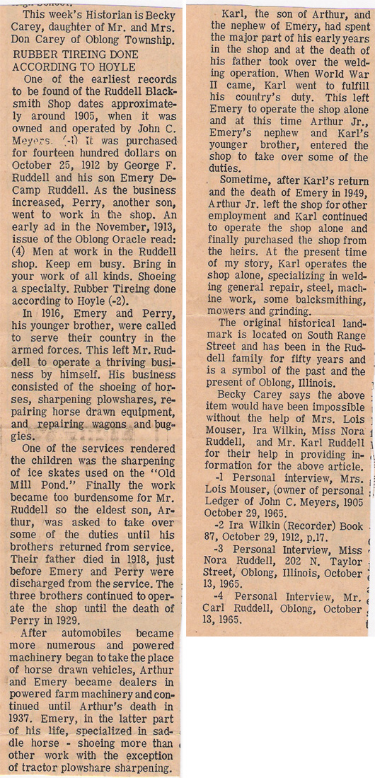 Ruddell Shoeing News Article